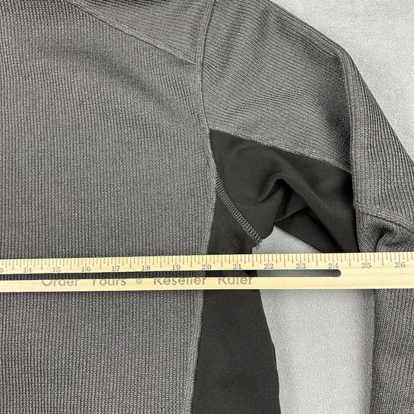 The North Face‎ Jacket Mens Large Collared Long Sleeve Zip Up Black Gray Pockets - Picture 8 of 9